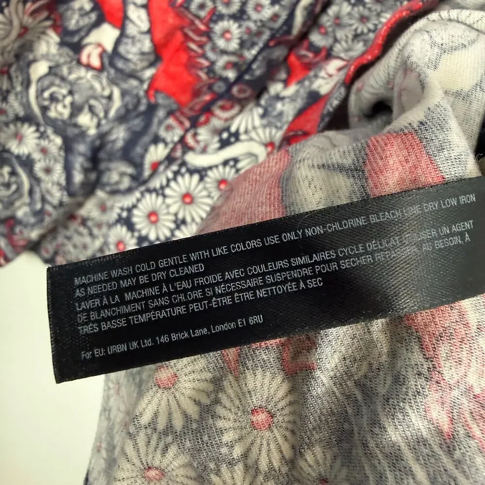 Anthropologie Florence Balducci Menagerie Pajama Top Tiger Print Flannel Sz XL